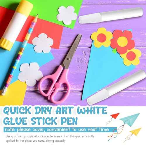 24 Pcs Art White Glue Stick Pens Bulk Quick Dry Tacky Glue Pens Classroom Supplies for DIY Arts and Crafts Projects