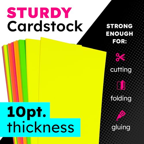 Hygloss Neon Poster Board 22 x 28 Inches - 25 Assorted Bright Colors