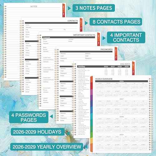 2026-2028 Monthly Planner - 3 Year Planner 2026-2028, JAN 2026 - DEC 2028, 2026 Calendar Planner with 36 Monthly Tabs, Notes Pages, Inner Pocket, Great for Long-Term Planning