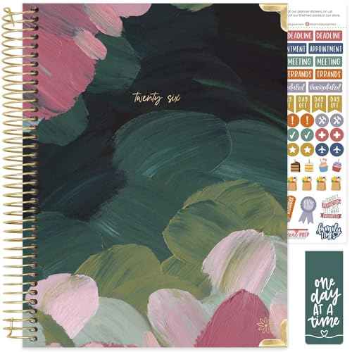 bloom daily planners HARDCOVER 2026 Planner (January to December) - 8.5¡± x 11¡± Weekly & Monthly Dated Agenda Organizer Book with Stickers & Tabs - Emerald Paint Strokes