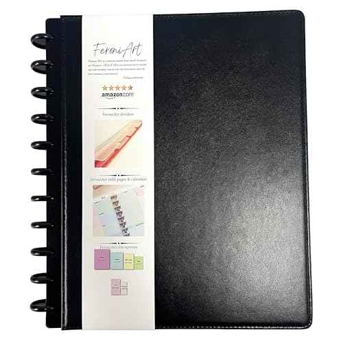Refillable 11 Disc Discbound Notebook - Letter Size, 75 Sheets, Narrow Ruled PU Leather Vegan PU cover
