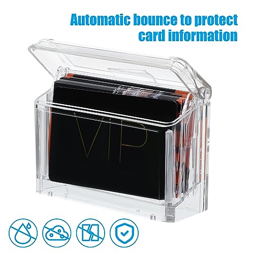 Crtiin 12 Pcs Outdoor Business Card Holder Clear Waterproof Acrylic Business Card Holder Wall Mount for Car with Take One Sticker for Office Store Trucks Wall, 4.25 x 1.46 x 2.87 Inch