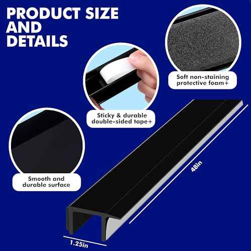 Generic Desk to Wall Gap Filler ? Durable PVC Plastic Office Desk Attachment, Eliminates Desk-Wall Gaps, Easy Installation, Fits Most Desks, 48 Inches, Matte Black
