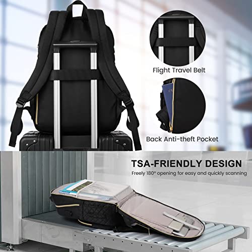Laptop Backpack Women,Teenagers Girl Middle High School Bag,Bookbags College Students for Gym Camping,Back Packs Work Travel TSA Friendly,Mochila Mujer,Black