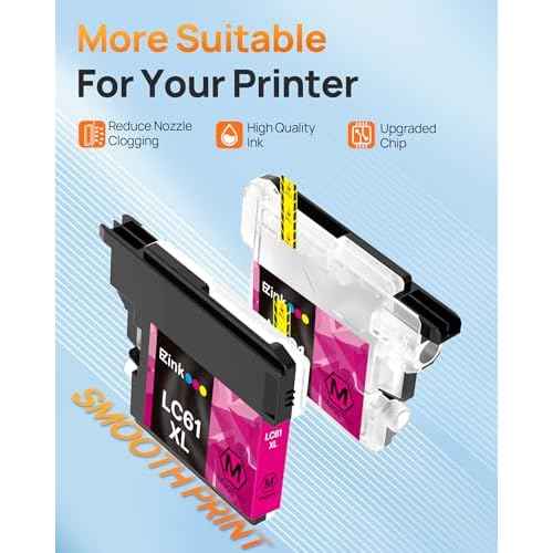 E-Z Ink Compatible Ink Cartridges Replacement for Brother LC61XL LC 61 LC61M to use with MFC-490CW MFC-495CW MFC-6490CW MFC-6890CDW (1 Magenta