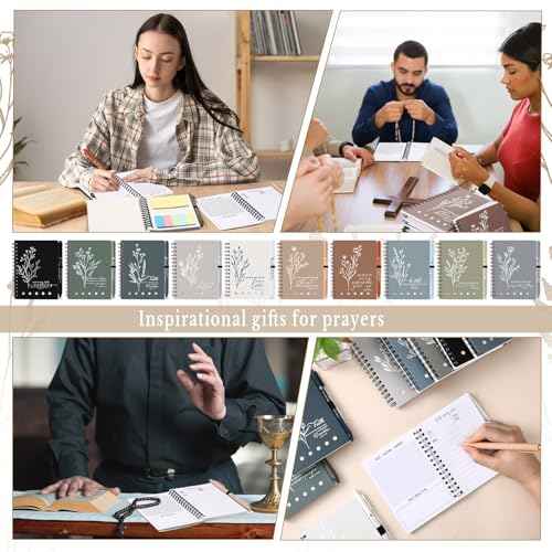 40 Pcs Clergy Appreciation Christian Gifts Bulk Bible Study Notebook with Sticky Notes Christian Pen Aesthetic Religious Journal Church Prayer Notepad for Pastor Sunday School Employee (Boho Color)