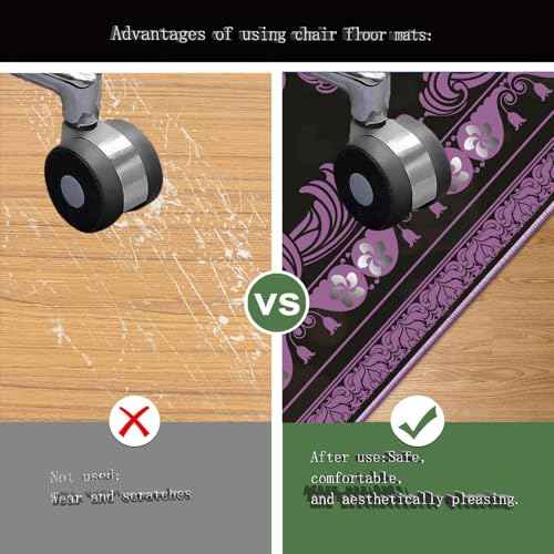 Office Chair Mat for Hardwood Floor Desk Mat, Computer Gaming Mat (Purple, 36'x48')