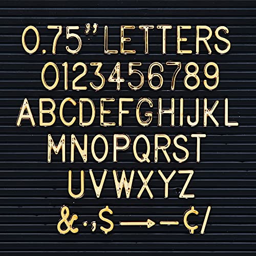 Veskaoty Gold 3/4 Inch Felt Letter Board Letter Set Refill Kit - 294 pcs, Variation: Gold 2