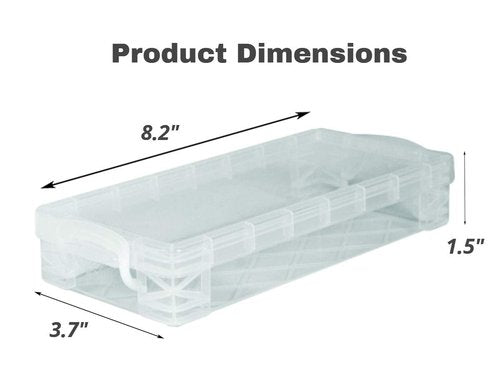 1InTheOffice Pencil Box, Stackable Translucent Clear 8.25 x 1.5 x 4 Inches, (4 Pack)