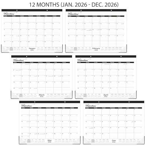 2026 Desk Calendar - Monthly Desk Calendar 2026, Jan 2026 - Dec 2026, 17" x 12", Desk/Wall Calendar 2-in-1 with Notes, Corner Protector, Ruled Blocks - Standard
