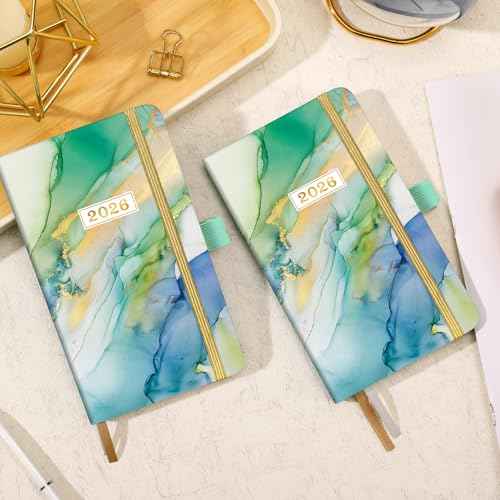 2026 Pocket Planner - 2026 Pocket Calendar, 2026 Planner Weekly and Monthly from Jan. 2026 - Dec. 2026, 6.3''¡¿3.8'', Agenda Planners and Schedule Organizer with Pen Loop, 2 Bookmarks, Banded - Green