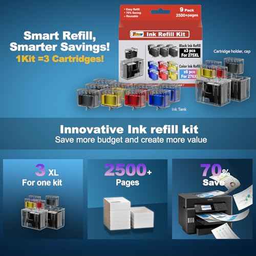 PG-275XL/CL-276XL Compatible for Canon Ink 275 and 276 PG-275XL CL-276XL for Canon 275 and 276 Ink Cartridges for Canon PIXMA TS3500 TS3520 TS3522 TS3720 TS3722 TR4700 TR4720 TR4722 Printer