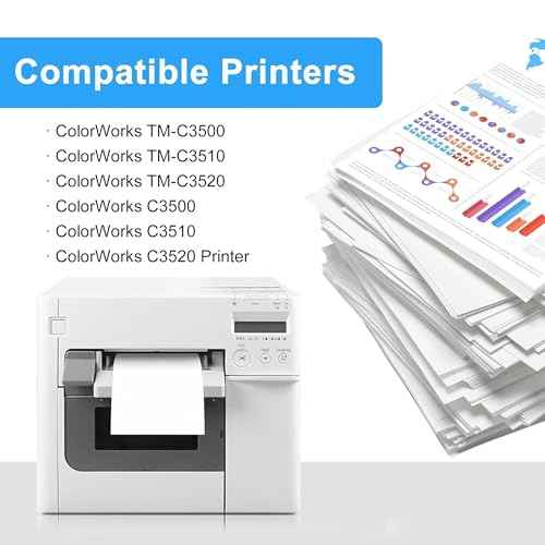 LCL Remanufactured SJIC22P Pigment Ink Cartridge Replacement for ColorWorks TM-C3500 TM-C3510 TM-C3520 C3500 C3510 C3520 Printer (4-Pack KCMY)