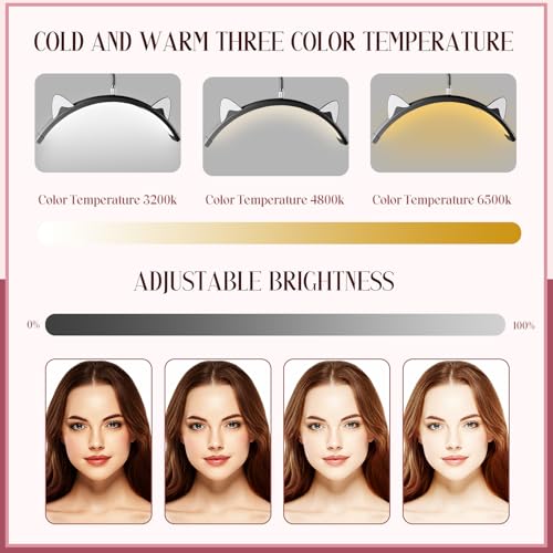 Eyelash LED Floor Lamp Estheticians Light for Eyelash Extensions, 28" Half Moon Ring Lamp with Phone Holder, Facial Lighting for Tattoo, Skincare, Lashes, Eyebrows, Beauty Filming Content Creation