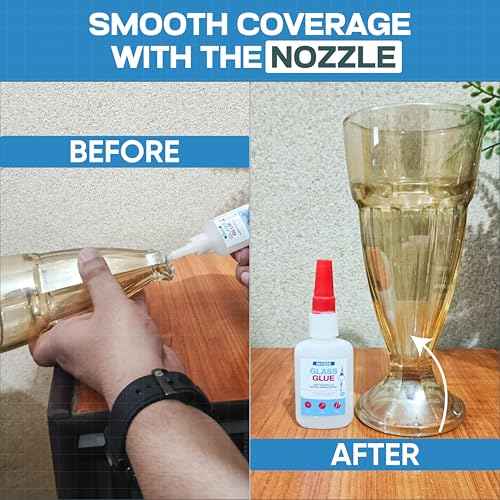 GH1200 (2-in-1) Super Glue for Glass, Controlled Application with Fine Brush & Nozzle, Fast Setting Formula, Stain & Spot Free Glass Glue Clear Repair Heavy Duty, Waterproof and Heat Tolerant