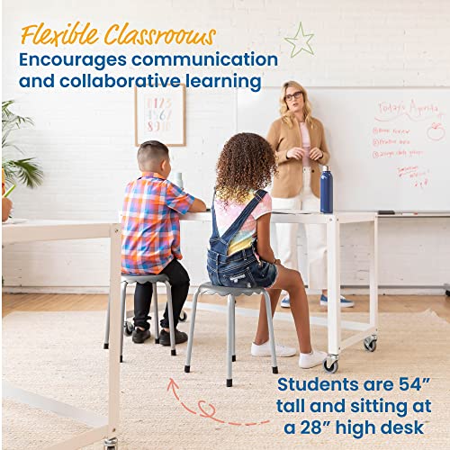 ECR4Kids Daisy Stackable Stool Set, Flexible Seating, Assorted, 8-Piece