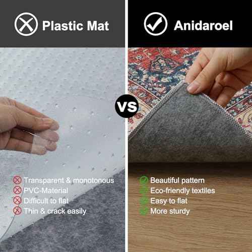 Anidaroel Chair Mat for Hardwood Floor, 48"x60" Desk Chair Mat for Hard Floors, Anti-Slip Office Rugs for Rolling Chairs