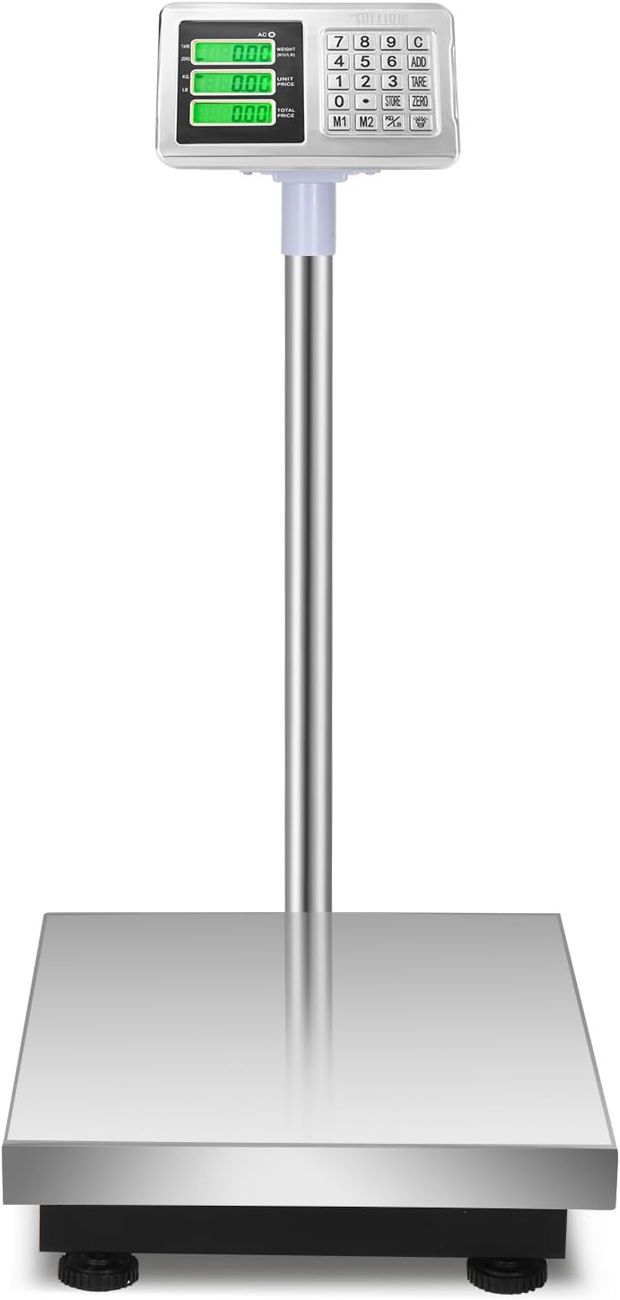 TUFFIOM Digital Platform Scale - 661lbs Capacity, Stainless Steel, High-Definition LCD Display | Perfect for Luggage & Shipping