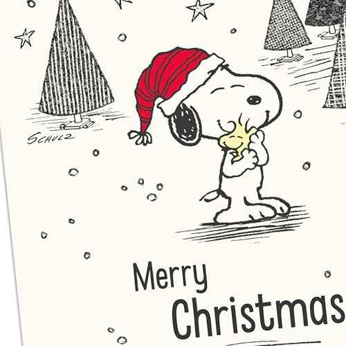 Hallmark Peanuts Christmas Cards (6 Cards with Envelopes) Snoopy and Woodstock