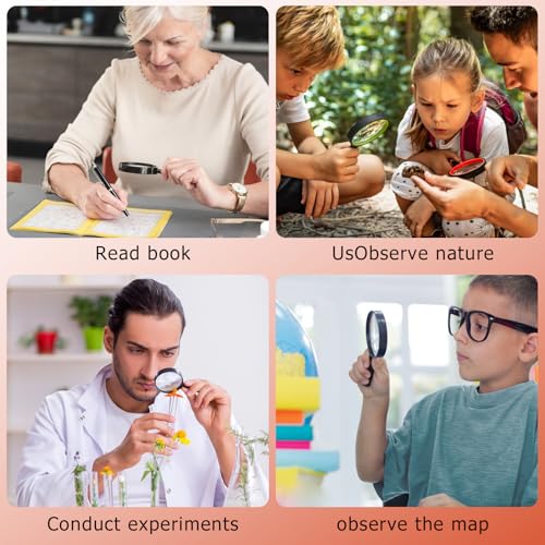 2-Pack Handheld Reading Magnifiers with Non-Slip Rubber Grip - Senior & Hobby Use, Variation 2