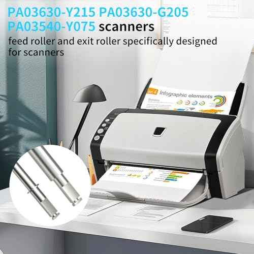 PA03630-Y215 PA03630-G205 Scanner Exit & Feed Roller for Fujitsu Fi-6130 Fi-6140z Fi-6230z Fi-6240z Fi-6140 Fi-6230 Fi-6130z PA03540-Y075 Fi-6130 Scanner Replacement Roller Kit (2)