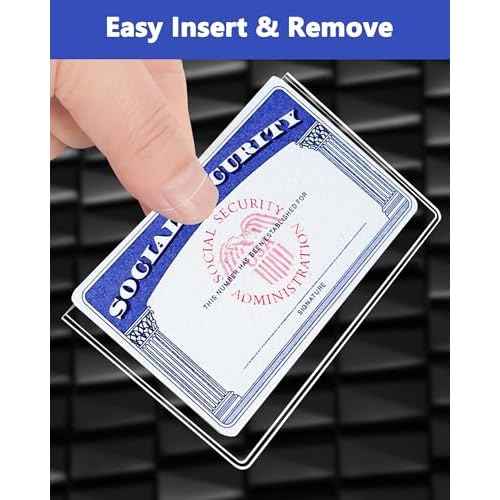 6 Pack Social Security Card Protector/New Medicare Card Protector Sleeve/Credit Card Holder,24 Mil Soft Clear Card Sleeves for Waterproof SSN