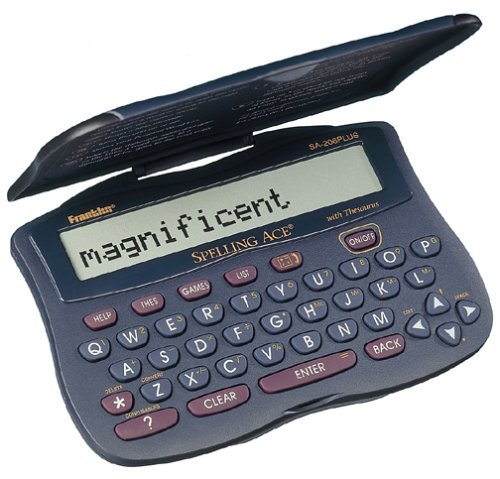 Franklin Electronics SA-206 Spelling Ace with Thesaurus Includes 8 Word Games Context-Sensitive Help Text a Scrolling LCD Screen With Contrast Control Automatic Shutoff and Volume Control
