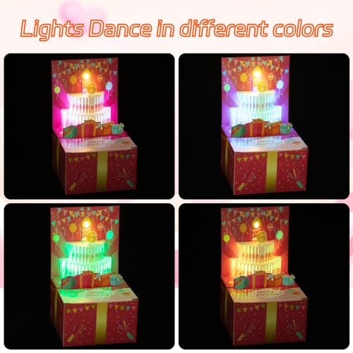 Surprise Musical Pop Up Birthday Card, Money Roll Pull Box, Cash Gift Box for Women, Girls