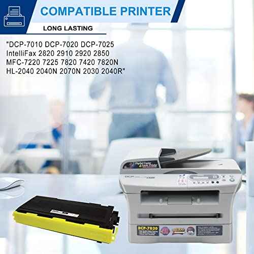 TN350 Toner Cartridge Compatible 1 Pack TN350 Black Replacement for Brother TN350 TN-350 DCP-7010 7020 7025 IntelliFax 2820 2910 2920 2850 MFC-7220 7225 7820 7420 HL-2040 2070N 2030 Printer