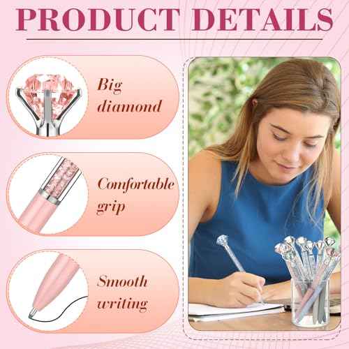 160 Pcs Diamond Ballpoint Pens Big Crystal Colorful Retractable Gem Rhinestones Bling Jewel Pens for Women Wedding Bridal Shower Office Gifts (Morandi Color)