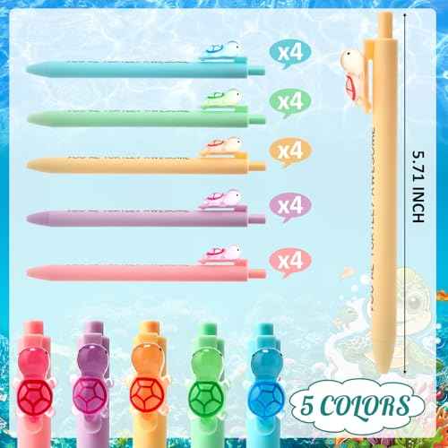 20 Sets Inspirational Turtle Gifts Includes 20 Turtles Spiral Notebooks 20 Glowing in The Dark Ballpoint Pens Employee Appreciation Gifts Bulk for Coworker Staff Team Turtle Lovers