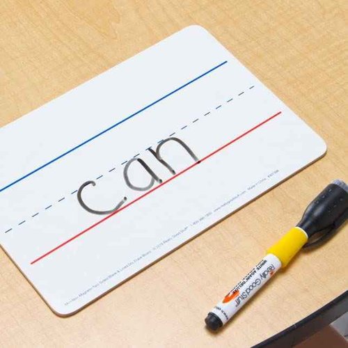 Really Good Stuff Mini Non-Magnetic 9"x 6" 2-Sided Blank and Lined Dry Erase Boards - Set of 12