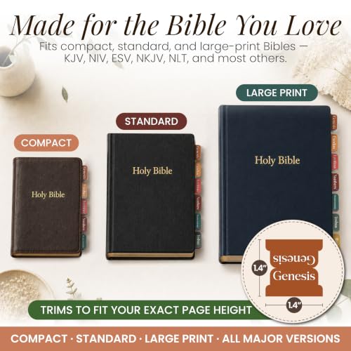 90 Christian Bible Tabs Boho Version with Blank & Pre-Labeled Tabs - Waterproof & Durable, Large Print for Bible Study & Devotion