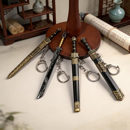Bogigul 4PCS Mini Ancient Sword Letter Opener with Sheath - 4.5in Desk Mail Opening Tool