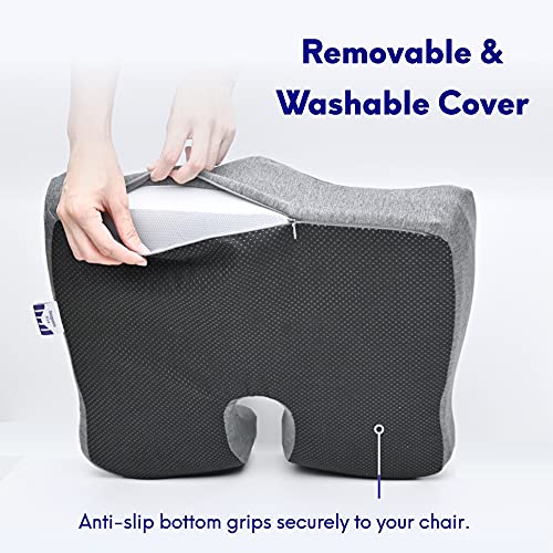 Cushion Lab Pressure Relief Seat Cushion Black - Ergonomic Memory Foam for Office & Car