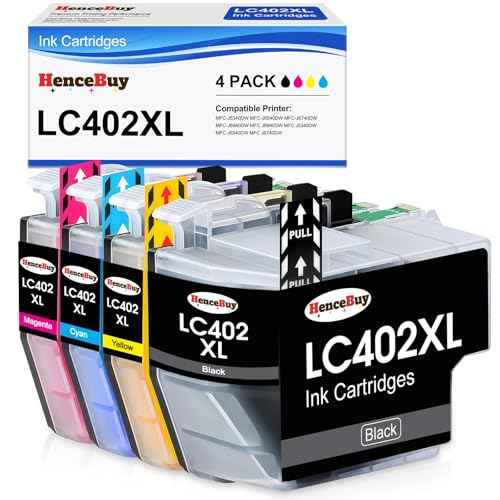 Compatible LC402XL Ink Cartridges for Brother Printer Replacement for Brother LC402XL LC402 LC402 XL for Brother MFC-J5340DW MFC-J6540DW MFC-J6940DW Printer (4 Pack-BK/Y/M/C)