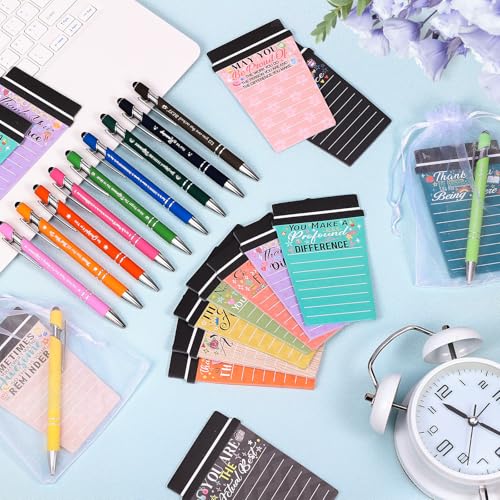 36 Sets Employee Appreciation Gifts Bulk Coffee Cup Sticky Notes with Inspirational Pens, Funny Notepads Motivational Ballpoint Pen Christmas Gifts for Coworker Teacher Nurse Office Supplies