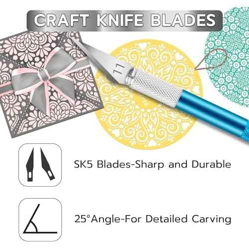 42 Pack Exacto Knife Set, Precision Craft Hobby Knife, Art Knife, Exacto Knives for Cutting, Carving, Trimming, Scrapbooking, DIY (Multicolor)
