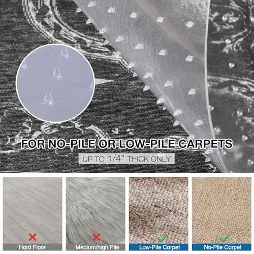 Chair Mat for Carpet, 36" x 48" Desk Chair Mat for Carpeted Floors, Non-Slip Office Vinyl Mat for Carpet with Studded, Easy Glide Heavy Duty Floor Protector Mat for Home Office, Clear