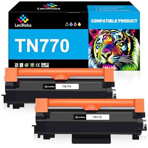 LeciRoba TN770 Super High Yield Black Toner Replacement for Brother TN 770 TN-770 for Brother HL-L2370DW HL-L2370DWXL HL-L2370DWXLL MFC-L2750DW MFC-L2750DWXL MFC-L2750DWXL Printer (2 Pack)