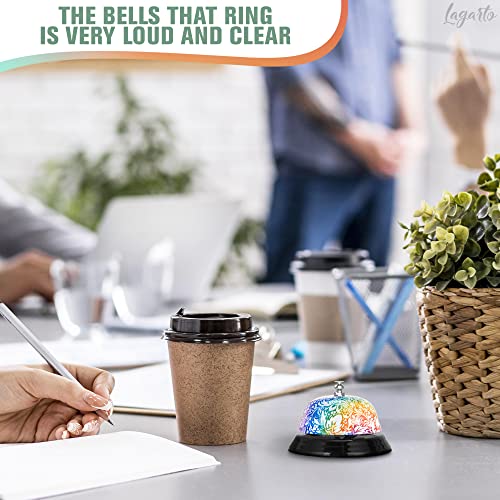 Steel Floral Classroom Service Bell for Teachers - 3.4 Inch Desk Bell