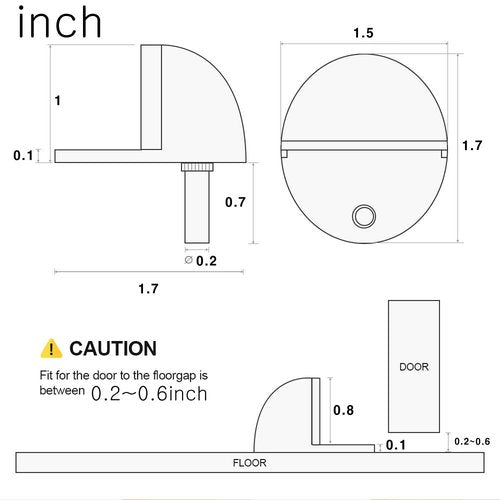 CG PLUS Floor Door Stopper Satin Nickel with Rubber pad, Semicircle Shaped Door Stopper, Stainless Steel for Protecting Wall (2inch x 30pack, Satin Nickel)