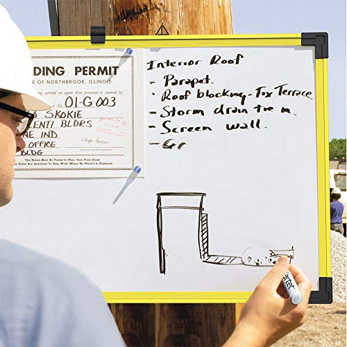 Quartet Dry Erase Whiteboard, Magnetic White Board, 18" x 24", Plastic Frame, Industrial Yellow (724120)