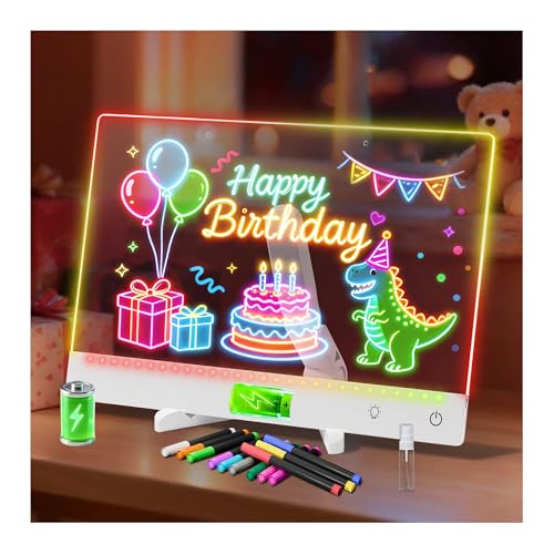 White Rechargeable Lumi LED Drawing Board 14x10 Inches Wireless Light-up Art Board