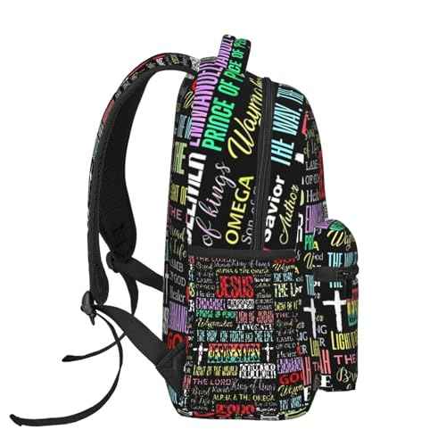Jesus Cross Laptop Backpack for Travel Lightweight Bookbag Large Capacity Christian Bag Casual Daypack