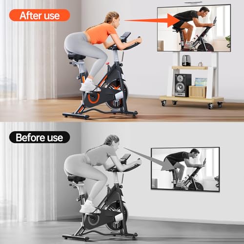 BEISHI Mobile TV Stand on Wheels for 32-75 Inch TVs - White