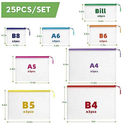 25pcs Mesh Zipper Pouch Bags for Organization and Storage,Toy Storage Bags,Zipper Pouch for Classroom Organization, Storage Bag Suitable for Classroom,Travel and Home