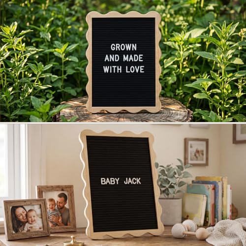 Black Felt Letter Board 10x13 Inch with 300 Letters for Home Classroom Baby Announcement