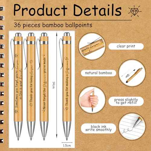 Tenceur 36 Sets Employee Appreciation Gifts Bulk Inspirational Spiral Notebooks with Motivational Pens Small Notepads for Coworkers Office Staff Team Volunteer Teacher Thank You Gifts, 3.94 x 5.51''