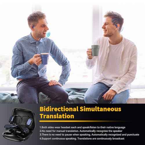 AI Translation Earbuds for Real-Time Translation, 150 Languages, Translation Music and Calling 3-in-1 Device for Translation, Music & Calls, Instant Translation for Travel, Business, and Learning